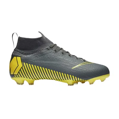 Pre-owned Nike Mercurial Superfly 6 Elite Fg Gs 'grey Opti Yellow' | Kid's Size 6