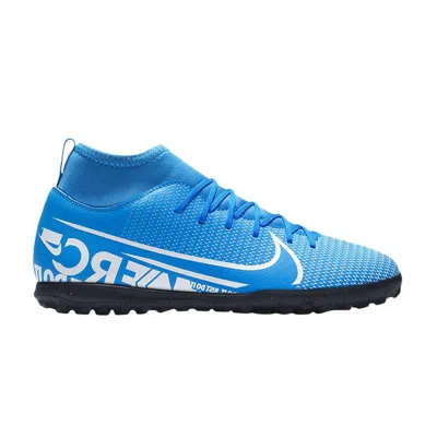 Pre-owned Nike Mercurial Superfly 7 Club Tf Gs 'new Lights' | Blue | Kid's Size 6