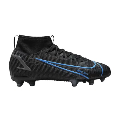 Pre-owned Nike Mercurial Superfly 8 Academy Mg Gs 'black Photo Blue' | Kid's Size 4.5