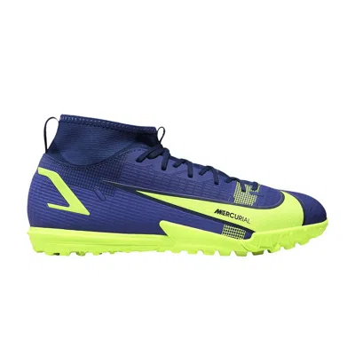 Pre-owned Nike Mercurial Superfly 8 Academy Tf Gs 'lapis Volt' | Blue | Kid's Size 4.5