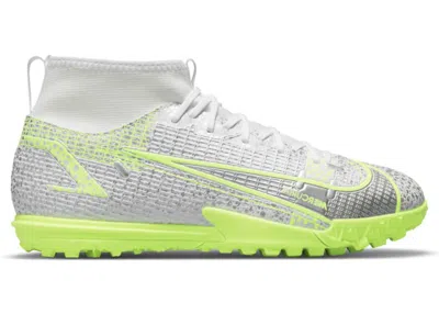 Pre-owned Nike Mercurial Superfly 8 Academy Tf Sneakers In White/metallic Silver/volt