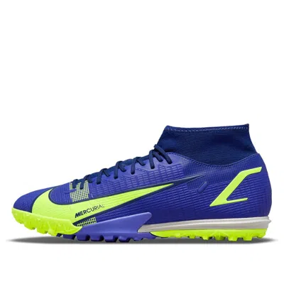 Nike Mercurial Superfly 8 Academy Tf Turf High-top Soccer Shoes Blue