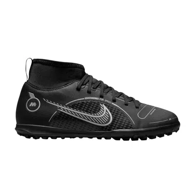 Pre-owned Nike Mercurial Superfly 8 Club Tf Gs 'black Metallic Silver' | Kid's Size 4.5