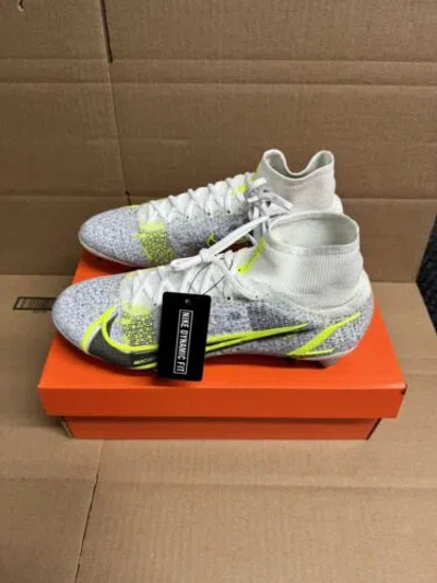 Pre-owned Nike Mercurial Superfly 8 Elite Sg Pro White-black-met Silver Sz 11 [dd3688-108]
