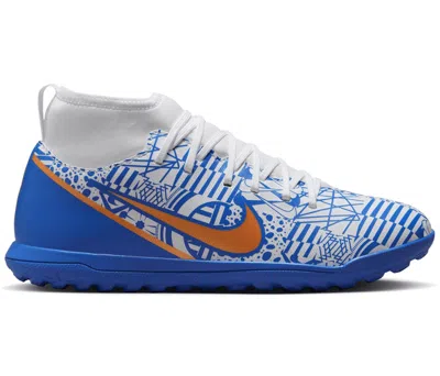 Pre-owned Nike Mercurial Superfly 9 Academy Cr7 Tf Azulejo Sneakers In White/concord/medium Blue