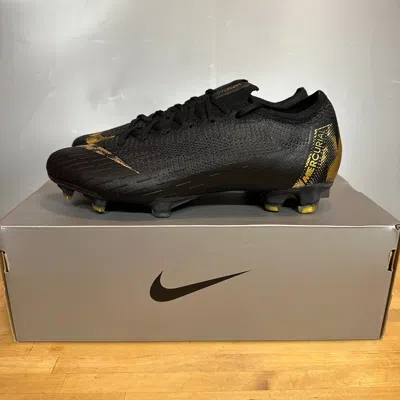 Pre-owned Nike Mercurial Vapor 12 Elite Fg Black Gold (ah7380-077) Multi-size