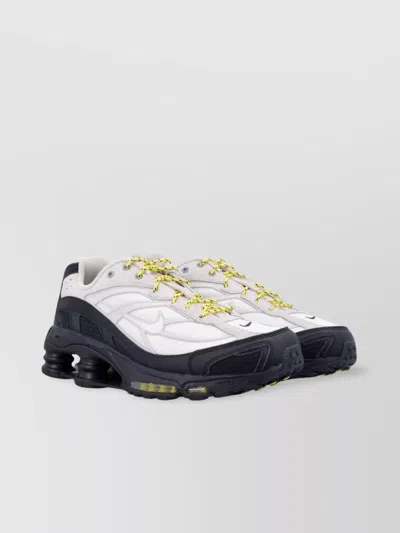 Nike Mesh And Leather Sneakers With Layered Construction In White
