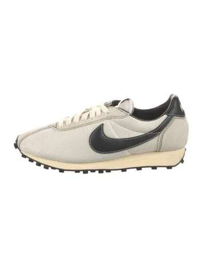 Pre-owned Nike Mesh Leather Trim Embellishment Athletic Sneakers In Neutrals/white