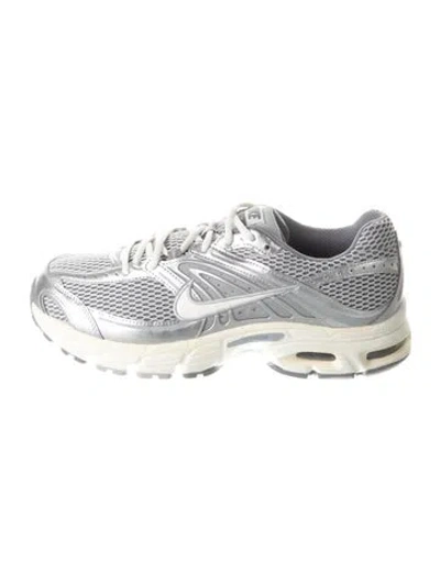 Pre-owned Nike Mesh Leather Trim Embellishment Athletic Sneakers In White