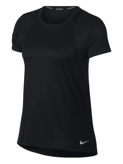 Nike Mesh-panel Short-sleeve T-shirt In Black