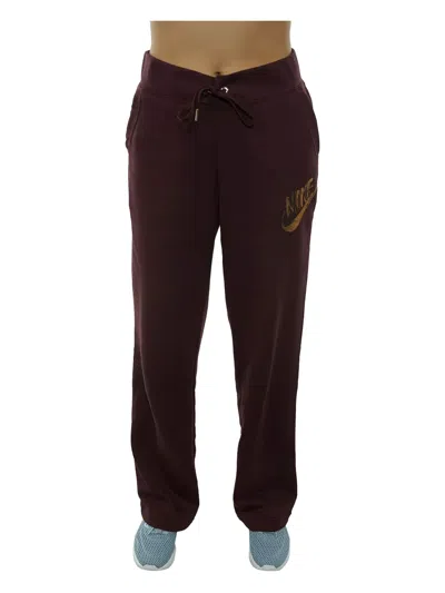 Nike Metallic-logo Track Pants In Brown
