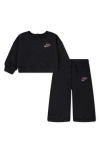 Nike Metallic Waffle Stitch Sweater & Leggings Set In Black