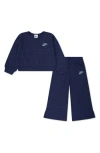 Nike Babies'  Metallic Waffle Stitch Sweatshirt & Leggings Set In Blue