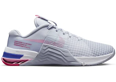 Pre-owned Nike Metcon 8 Medium Soft Pink (women's) Sneakers In Football Grey/white/blue Whisper