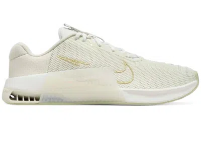Pre-owned Nike Metcon 9 Premium Metallic Gold (women's) Sneakers In Sea Glass/summit White/olive Aura