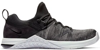 Pre-owned Nike Metcon Flyknit 3 Matte Silver (women's) Sneakers In Black/white