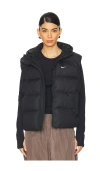 Nike Therma-fit Hooded Puffer Vest In Black/white