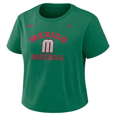 Nike Mexico National Baseball Team 2026 World Baseball Classic Mod  Women's Cropped T-shirt In Green