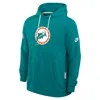 Nike Aqua Miami Dolphins Sideline Offensive Set Play Performance Pullover Hoodie