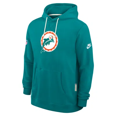 Nike Aqua Miami Dolphins Sideline Offensive Set Play Performance Pullover Hoodie In Blue
