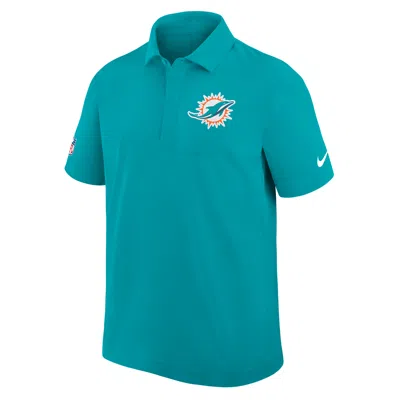 Nike Aqua Miami Dolphins Sideline City Pride Woven Performance Polo In Blue