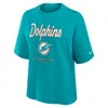 Nike Miami Dolphins Essential Script Boxy  Women's Nfl T-shirt In Blue