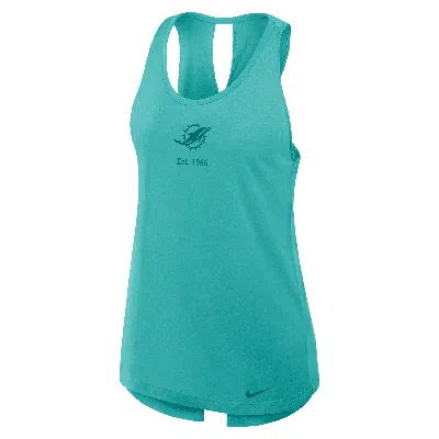 Nike Miami Dolphins Established  Women's Dri-fit Nfl Tank Top In Blue