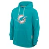 Nike Aqua Miami Dolphins Sideline Initial Home Performance Pullover Hoodie In Blue