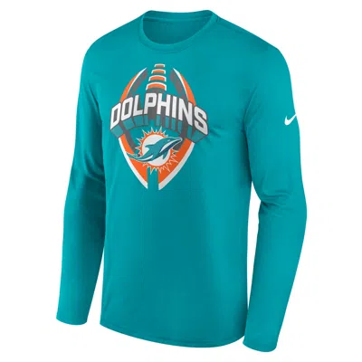 Nike Miami Dolphins Legend Icon  Men's Dri-fit Nfl Long-sleeve T-shirt In Green