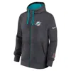 Nike Miami Dolphins Playbook Page Club  Men's Nfl Full-zip Hoodie In Gray