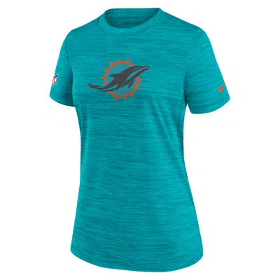 Nike Miami Dolphins Rivalries Collection Sideline Velocity  Women's Dri-fit Nfl T-shirt In Green
