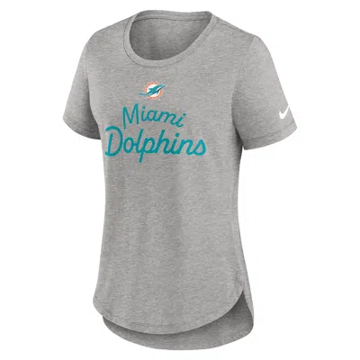 Nike Miami Dolphins Script  Women's Nfl T-shirt In Gray