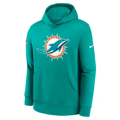 Nike Miami Dolphins Sideline Club Big Kids'  Nfl Pullover Hoodie In Green
