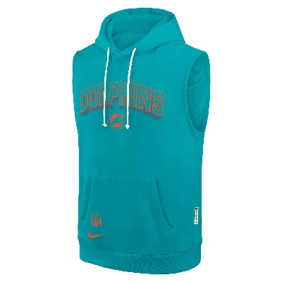 Nike Miami Dolphins Sideline  Men's Dri-fit Nfl Sleeveless Pullover Hoodie In Green