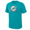 Nike Aqua Miami Dolphins Left End Run Slub Performance T-shirt In Green
