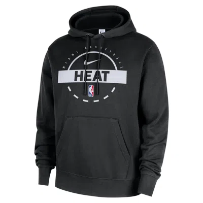 Nike Miami Heat Club  Men's Nba Practice Pullover Hoodie In Black