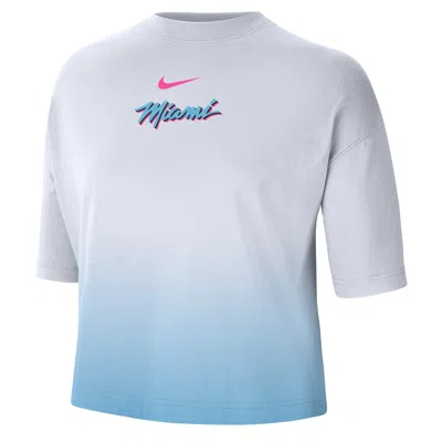 Nike Miami Heat Courtside City Edition Premium  Women's Nba Boxy T-shirt In Gray
