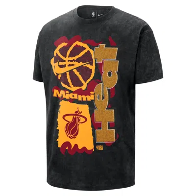 Nike Miami Heat Courtside  Men's Nba Max90 T-shirt In Black