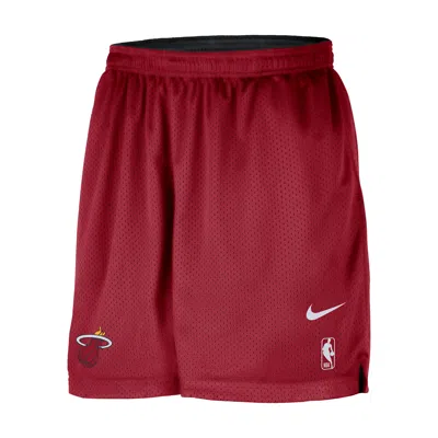 Nike Miami Heat Courtside  Men's Nba Mesh Practice Shorts In Red