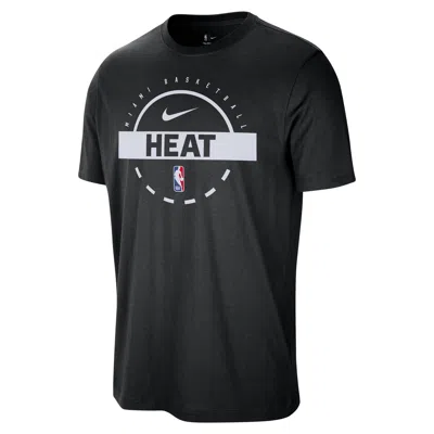 Nike Miami Heat  Men's Nba Practice T-shirt In Black