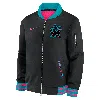 Nike Miami Marlins Authentic Collection City Connect  Men's Mlb Full-zip Bomber Jacket