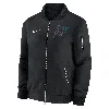 Nike Miami Marlins Authentic Collection Dugout  Men's Mlb Full-zip Bomber Jacket In Black