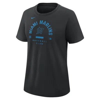 Nike Miami Marlins Authentic Collection Early Work  Women's Dri-fit Mlb T-shirt In Black