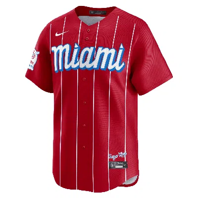 Nike Miami Marlins City Connect  Men's Dri-fit Adv Mlb Limited Jersey In Red
