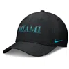 Nike Miami Marlins City Connect Rise Swoosh  Men's Dri-fit Mlb Hat In Black