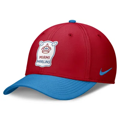 Nike Miami Marlins City Connect Swoosh  Men's Dri-fit Mlb Hat In Red