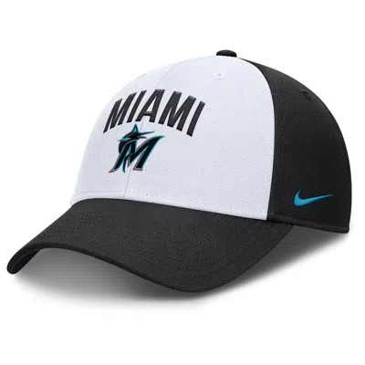 Nike Miami Marlins Club  Men's Dri-fit Mlb Adjustable Hat In White