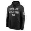Nike Michigan Club  Men's College Pullover Hoodie In Black