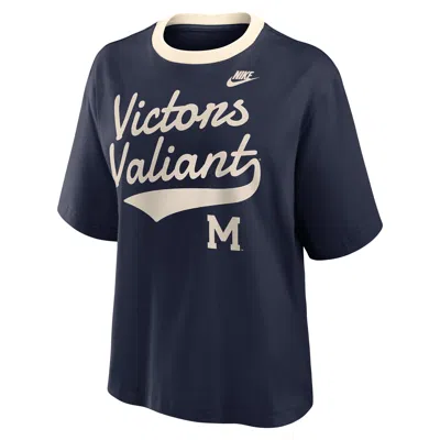 Nike Michigan Legacy Fight Song Boxy  Women's College T-shirt In Blue
