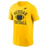 Nike Men's Maize Michigan Wolverines Legacy Football Icon T-shirt In Yellow